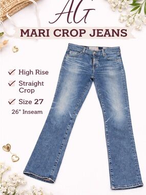 Ag Adriano Goldschmied Mari Crop High-Rise Straight Jeans - Faded Blue